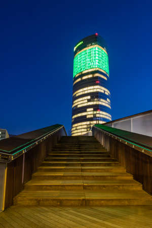 Bilbao city architectural at night and touristic places must see highlightsのeditorial素材