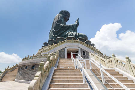 Hong Kong big Buddha on Lantau Island with cable car accessの写真素材
