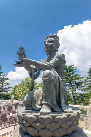 Hong Kong big Buddha on Lantau Island with cable car accessの写真素材