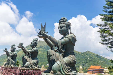 Hong Kong big Buddha on Lantau Island with cable car accessの写真素材