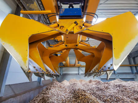 Biomass crane for handling Waste, Slag, Sludge, Straw baleの写真素材