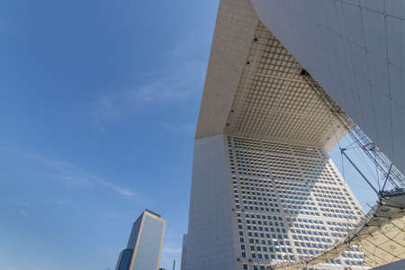 Paris La Defense business district with its skyscrapers and parks