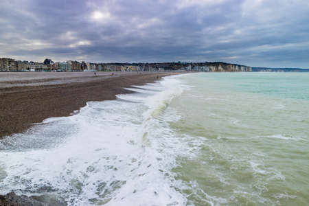 Dieppe city, beach front from Normandy, Franceの写真素材