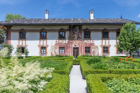 Oberammergau village, Germany and painted house facades