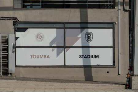 Thessaloniki, Greece, July 15, 2021: Panthessalonikios Athlitikos Omilos Konstantinoupoliton, more commonly abbreviated as PAOK Salonika, is a Greek football club founded in 1926.のeditorial素材