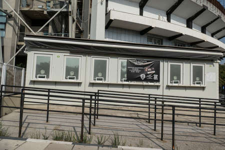 Thessaloniki, Greece, July 15, 2021: Panthessalonikios Athlitikos Omilos Konstantinoupoliton, more commonly abbreviated as PAOK Salonika, is a Greek football club founded in 1926.のeditorial素材