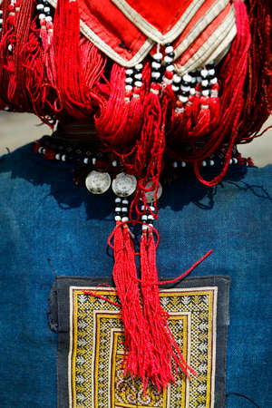 detail ethnic costume sapa, Vietnamの写真素材