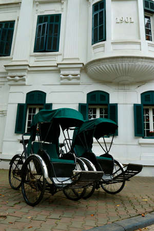 Asian green tricycleの写真素材