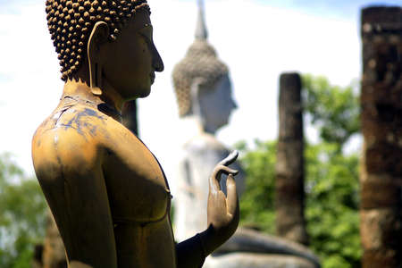 Statue of buddha, in the historical park of Sukhothai, Thailand