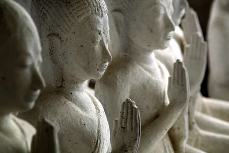 statue of buddha, in the historical park of Sukhothai, Thailandの写真素材