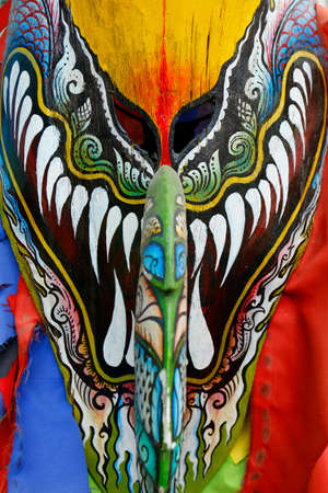 The mask from Phi Ta Khon festival, in Loei Thailandの写真素材