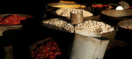 Dry beans, cereals, sold in market