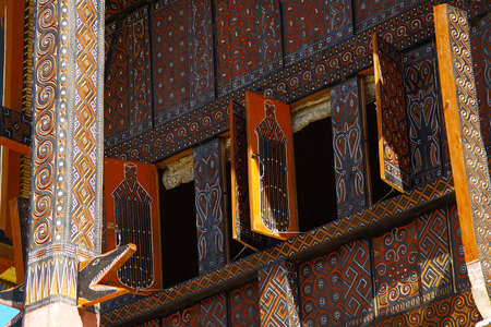 Detail of traditional Tongkonan houses, Toraja house in the south Sulawesi -Indonesia