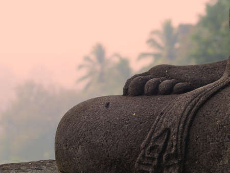 BOROBUDUR HISTORICAL PARK, NEAR JOGJAKARTA IN JAVA ISLAND-INDONESIAの写真素材