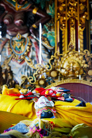 accessories, offering, in Hindu temple in bali -indonesiaの写真素材
