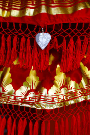 detail of umbrella in Hindu temple in bali -indonesia