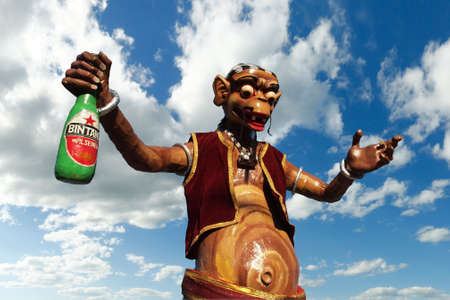 Ogoh ogoh, traditional mask-statue of bad spirit, during nyepi carnival parade in Bali - Indonesiaの写真素材