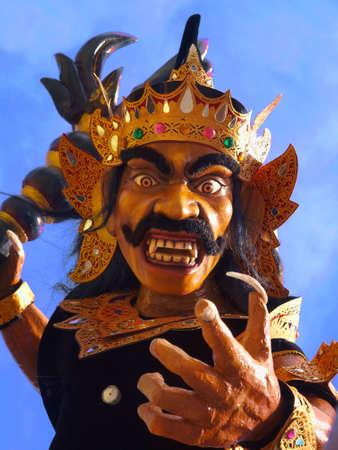 Ogoh ogoh, traditional mask-statue of bad spirit, during nyepi carnival parade in Bali - Indonesiaの写真素材