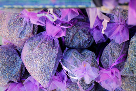 close up of bag of flower in provence - south of france -の写真素材