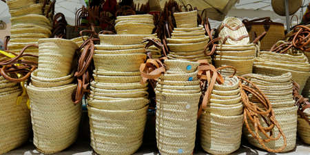 assortment of wicker basket market in provence-france
