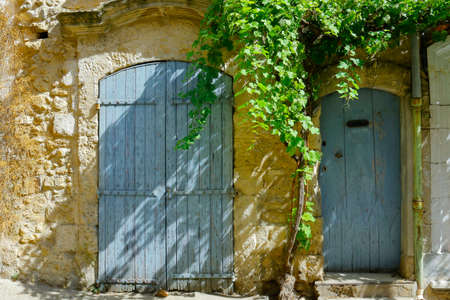 close up of shutter of mediterranean building in the south of france