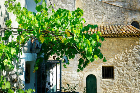 facade of mediterranean stone buildingの写真素材