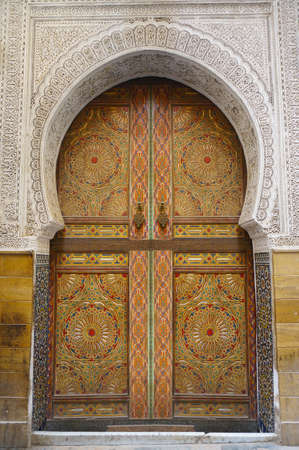 detail of door in moroccan building