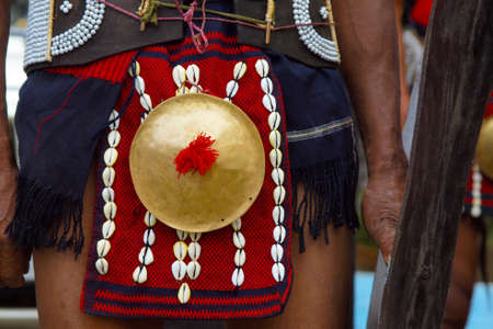 naga people during hornbill festival in kohima -nagalang-indiaの写真素材