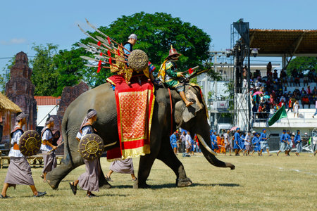 Surin -Thailand - November-20-22 -2020 - elephant round up festival 2020のeditorial素材
