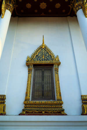 architectural detail in buddhist templeの写真素材