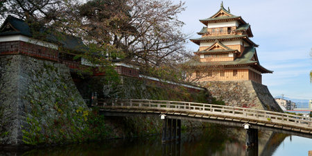 Japanese castle in the cityの写真素材