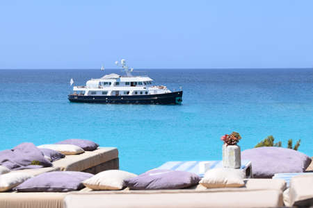 Wonderful view of the bay of Formentera, Balearic islands, Spainの写真素材
