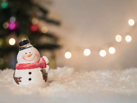 snowman jolly to smile celebrate on bokeh backgroundの写真素材