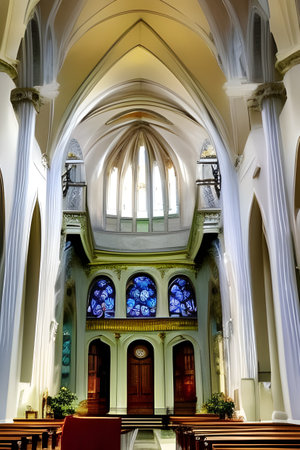 Computer-generated Cathedral Interiorsの写真素材