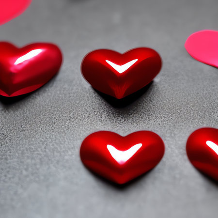valentine's day background, deep red color, heart shapes, romance