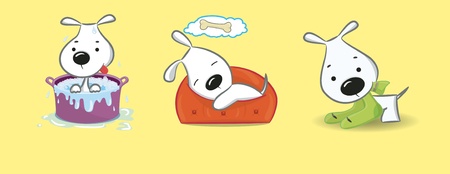 Three funny puppiesのイラスト素材