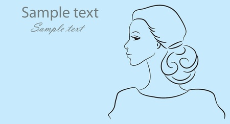 A silhouette of a girl sketch, the backgroundのイラスト素材