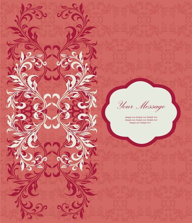 Vintage styled card with floral backgroundのイラスト素材