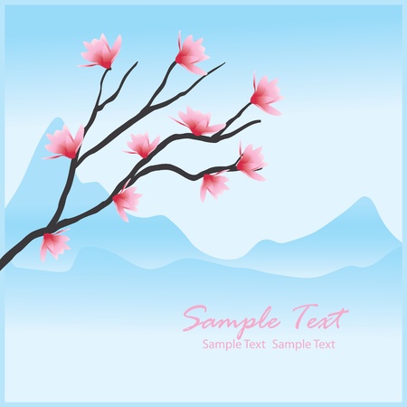 Vector spring floral backgroundのイラスト素材
