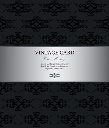 Luxury silver vintage cardのイラスト素材