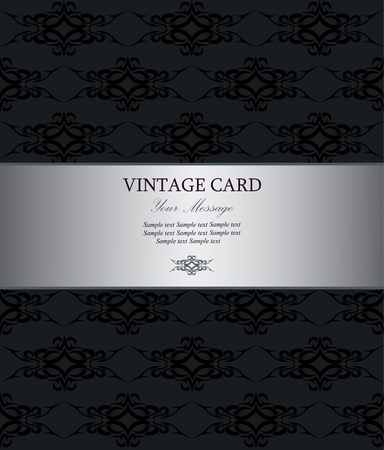 Luxury silver vintage card