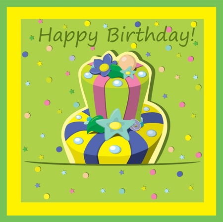 Vector birthday cake   Greeting Cardのイラスト素材