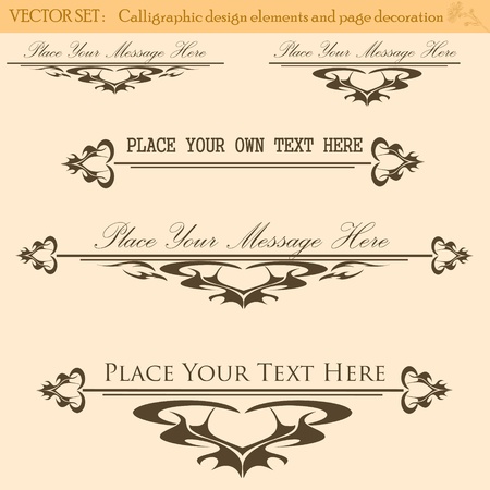 Vector Set of Vintage Design Elements のイラスト素材