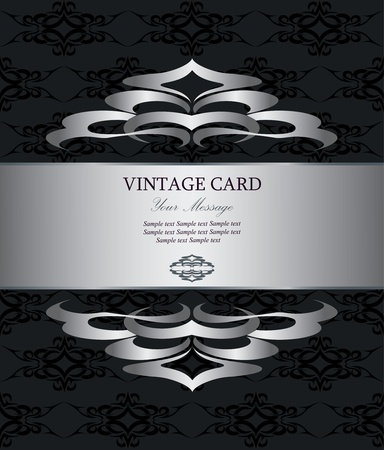 Luxury silver vintage card のイラスト素材