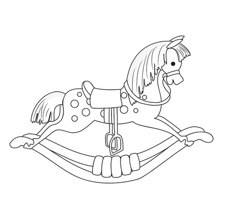 Outlined Rocking Horse  Vector のイラスト素材