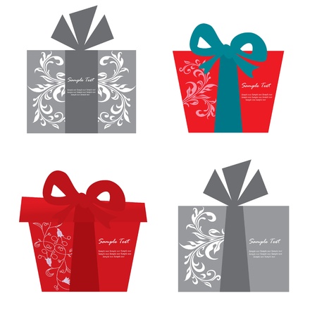 set of gift box cards のイラスト素材