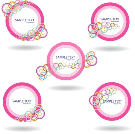 Set of five abstract colorful backgrounds  illustration のイラスト素材