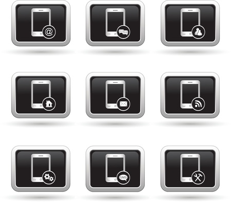 Set of phone icons with different menu  Vector illustrationのイラスト素材
