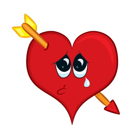 Cartoon heart with arrow  Vector illustration のイラスト素材