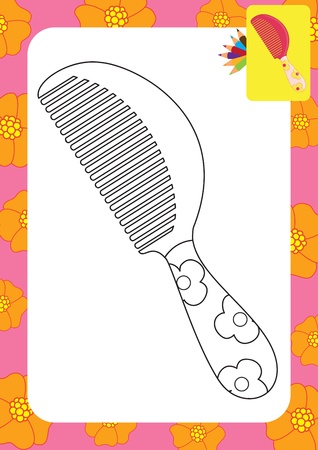 Cartoon comb  Coloring pageのイラスト素材